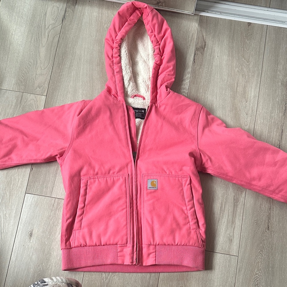 Carhartt Pink Hooded Jacket with Logo Patch